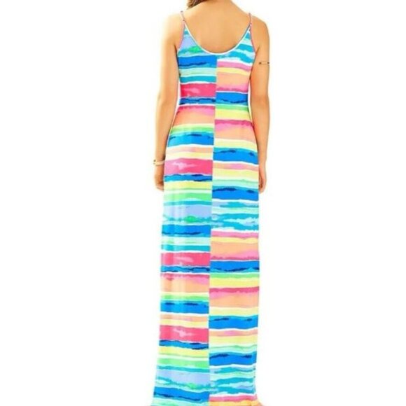 Lilly Pulitzer Gigi Neon Rainbow Maxi Dress - Picture 2 of 8